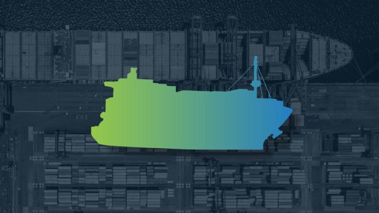Vorschaubild zu Supply Chain Resilienz, zeigt Containerschiff vor Containerhafen von oben