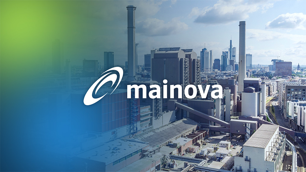 Das Bild zeigt das Logo der Mainova AG sowie das Werk von Mainova zur Success Story "Ersatzteil-Logistik-Konzept bei Mainova"