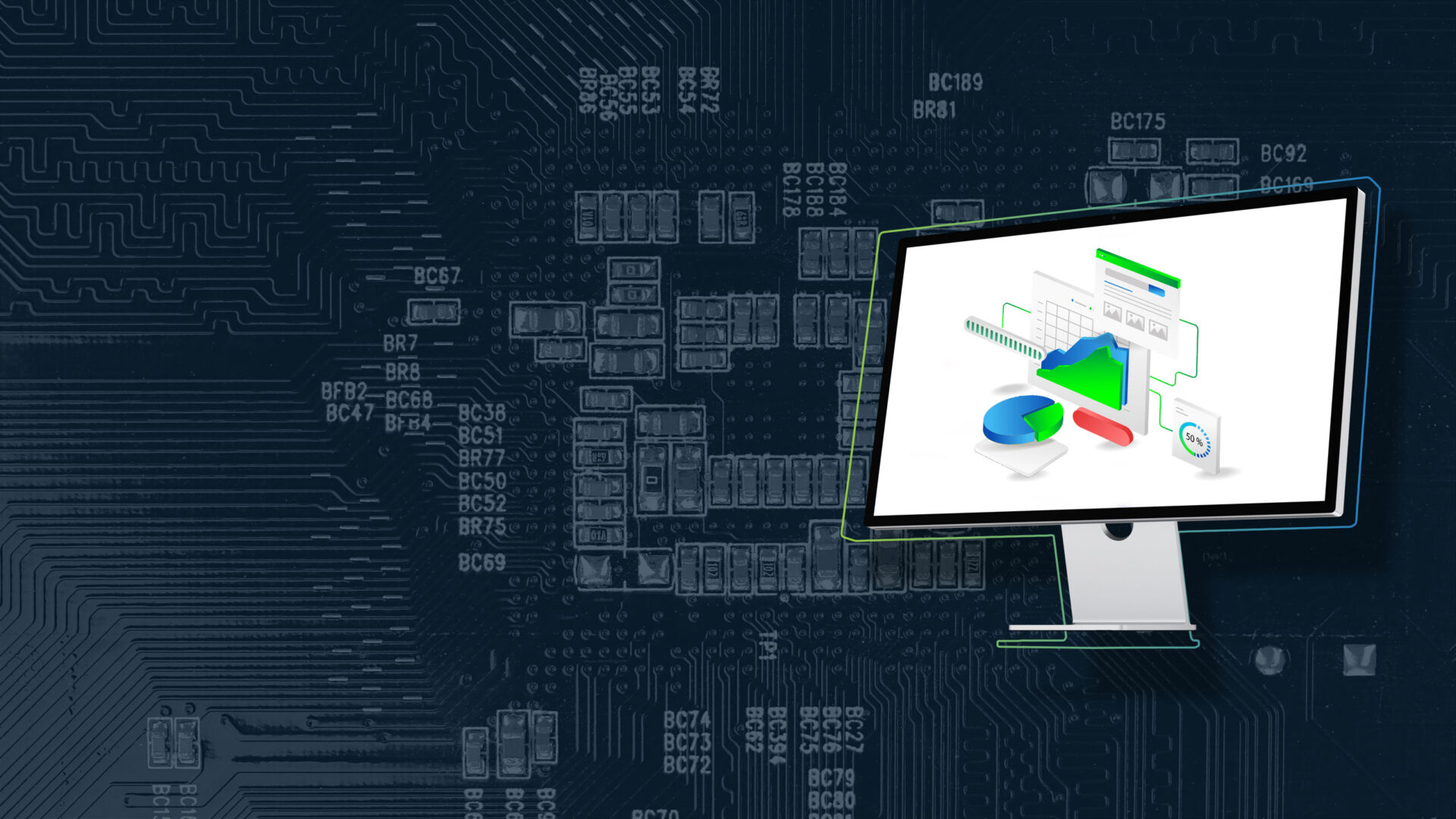 Headerbild zur Seite "SAP Analytics - Beratung": Zeigt einen Bildschirm mit einer Infografik zu SAP Analytics.